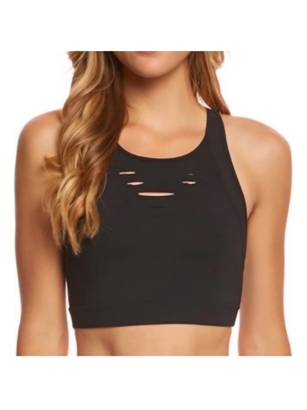 Alo Yoga Ripped Warrior Sport Bra Black — Size Small